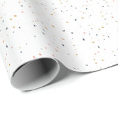 Weißer Terrazzo Geschenkpapier (Rolleneckpunkt)