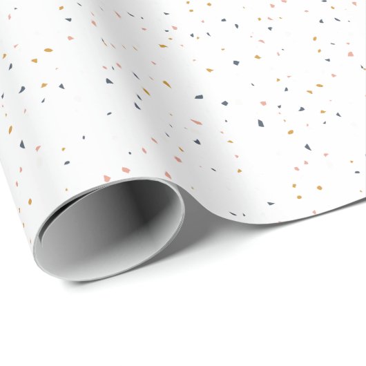Weißer Terrazzo Geschenkpapier (Rolleneckpunkt)