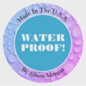 Weißer Text, 3 Textzeilen, Ihr Foto Aufkleber (Vorderseite)