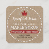 Weißer Text auf "Kraft"-Ahornsirup gestrichelte Gr Quadratische Visitenkarte (Vorderseite)