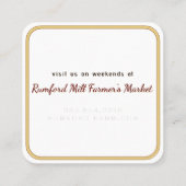 Weißer Text auf "Kraft"-Ahornsirup gestrichelte Gr Quadratische Visitenkarte (Rückseite)