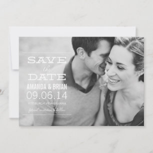 Weißer Text Foto Speichern Sie das Datum Ankündigu Save The Date
