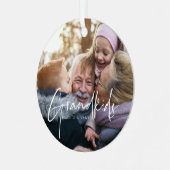 Weißer Text | Grandkids Make Life Grand Foto Ornam Ornament Aus Metall (Vorderseite links)