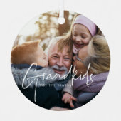 Weißer Text | Grandkids Make Life Grand Foto Ornam Ornament Aus Metall (Vorderseite)