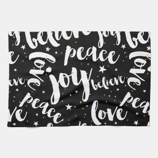 Weißer Text im schwarzen Hintergrund Küchentuch (Horizontal)