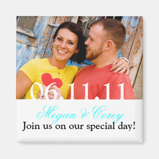 Weißer Text: Save the Date Magnet