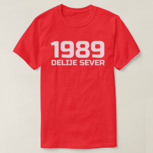 Weißer Text teilt Sever 1989 T-Shirt
