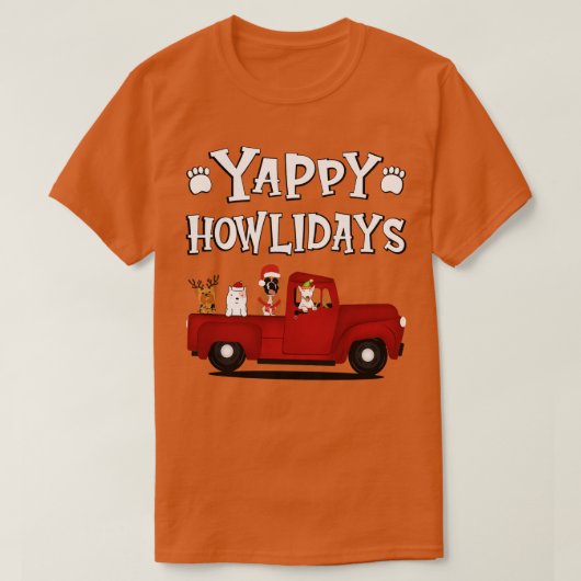 Weißer Text von Yappy Howlidays 1 T-Shirt (Design vorne)