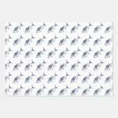 Weißer Thunfisch in Meeresblau in Weiß im großen S Geschenkpapier Set (Vorderseite 2)