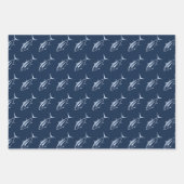 Weißer Thunfisch in Pastel auf Meeresblau im große Geschenkpapier Set (Vorderseite 2)