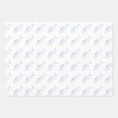 Weißer Thunfisch in Pastellblau in Weiß Geschenkpapier Set (Vorderseite 2)