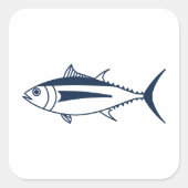 Weißer Thunfischfang in der Marine Quadratischer Aufkleber (Vorderseite)