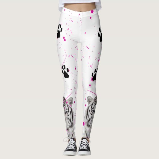 Weißer Tiger 2 Leggings (Vorderseite)