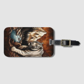 Weißer Tiger am Berghang Gepäckanhänger (Vorderseite (Horizontal))