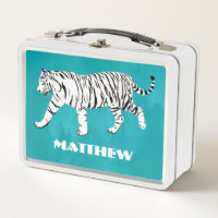Weißer Tiger, Aquamarin, Türkis Blau Personalisier