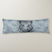 Weißer Tiger auf Frost-Glashintergrund Seitenschläferkissen (Rückseite)