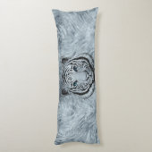 Weißer Tiger auf Frost-Glashintergrund Seitenschläferkissen (Rückseite (Vertikal))