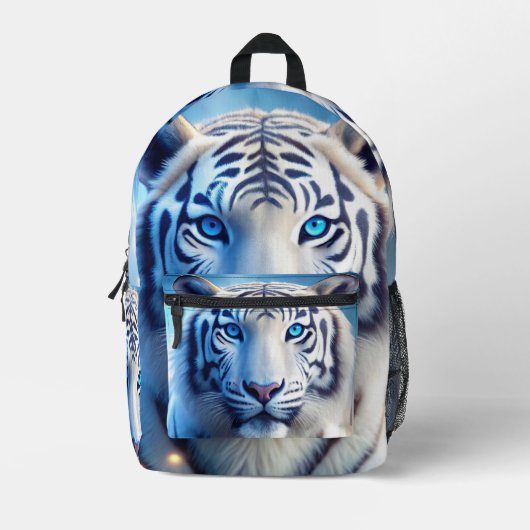 Weißer Tiger Bedruckter Rucksack (Vorderseite)
