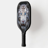 Weißer Tiger Blaue Augen Pickleball Schläger (Links)