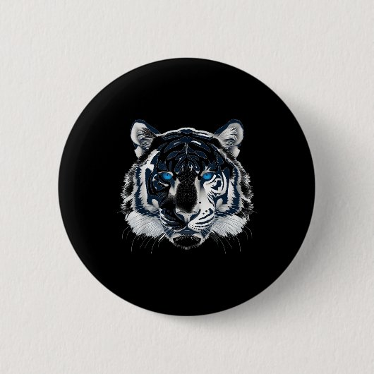 Weißer Tiger Blaue Augen Wildkatze Tier _1 Button (Vorderseite)