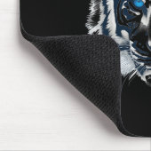 Weißer Tiger Blaue Augen Wildkatze Tier _1 Mousepad (Ecke)