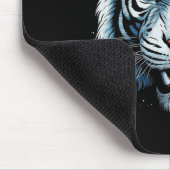 Weißer Tiger Blaue Augen Wildkatze Tier Mousepad (Ecke)