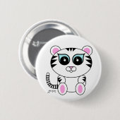 Weißer Tiger Button (Vorne & Hinten)