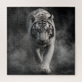 Weißer Tiger, der durch Rauch geht Puzzle (Vertikal)