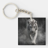 Weißer Tiger, der durch Rauch geht Schlüsselanhänger (Vorderseite)