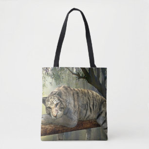 Weißer Tiger, der in der Dschungel-Taschentasche Tasche
