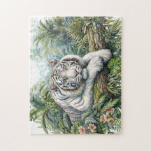 Weißer-Tiger-Dschungel-Aquarell-Puzzle