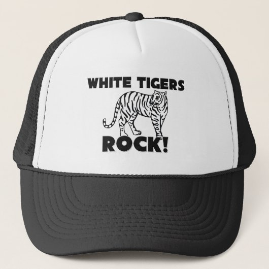 Weißer Tiger-Felsen Truckerkappe (Vorderseite)