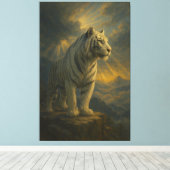 Weißer Tiger – Fine Art Druck Leinwanddruck (Insitu (Holzboden))