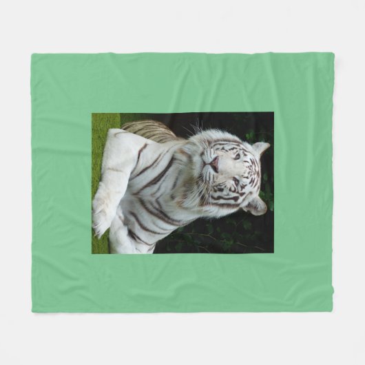 Weißer Tiger Fleecedecke (Vorderseite (Horizontal))