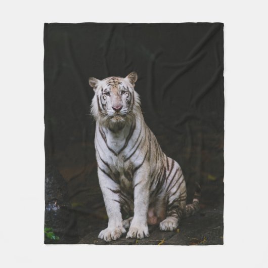 WEIßER TIGER FLEECEDECKE (Vorderseite)