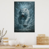 Weißer Tiger – Frostkönig Eisstoß Abstieg – ManJi Poster (Küche)