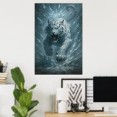 Weißer Tiger – Frostkönig Eisstoß Abstieg – ManJi Poster (Heimbüro)