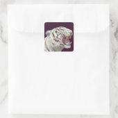 Weißer Tiger – Furchteinflößende Pose – Sticker (Tasche)