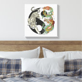 Weißer Tiger gegen grüner Drache im Yin Yang c Leinwanddruck (Insitu (Schlafzimmer))