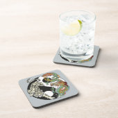 Weißer Tiger gegen grüner Drache im Yin Yang Getränkeuntersetzer (Rechte Seite)