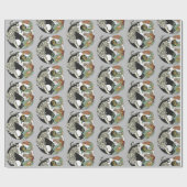 Weißer Tiger gegen grüner Drache im Yin-Yang-Krieg Geschenkpapier (Flach)