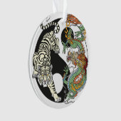 Weißer Tiger gegen grüner Drache im Yin-Yang Ornament (Vorderseite)