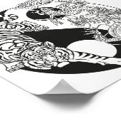 Weißer Tiger gegen grüner Drache im Yin Yang po Poster (Ecke)