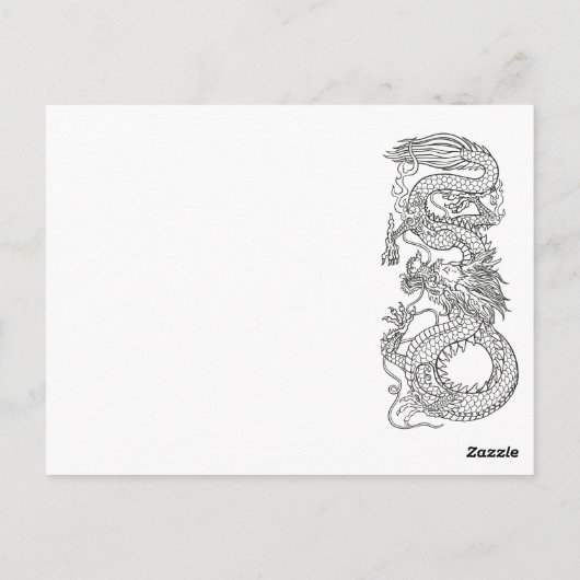 Weißer Tiger gegen grüner Drache im Yin-Yang Postkarte (Rückseite)