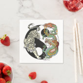 Weißer Tiger gegen grüner Drache im Yin-Yang Serviette (Beispiel)