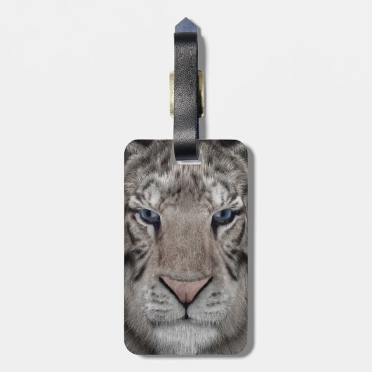 Weißer Tiger Gepäckanhänger (Rückseite vertikal)