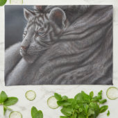 Weißer Tiger Geschirrtuch (Gefaltet)