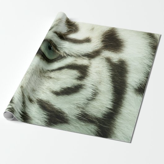 WEISSER TIGER-GESICHT GESCHENKPAPIER (Ungerollt)