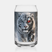 Weißer Tiger Glas kann Sci-Fi-Tier-Kunst