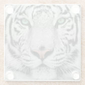Weißer Tiger Glasuntersetzer (Rückseite)